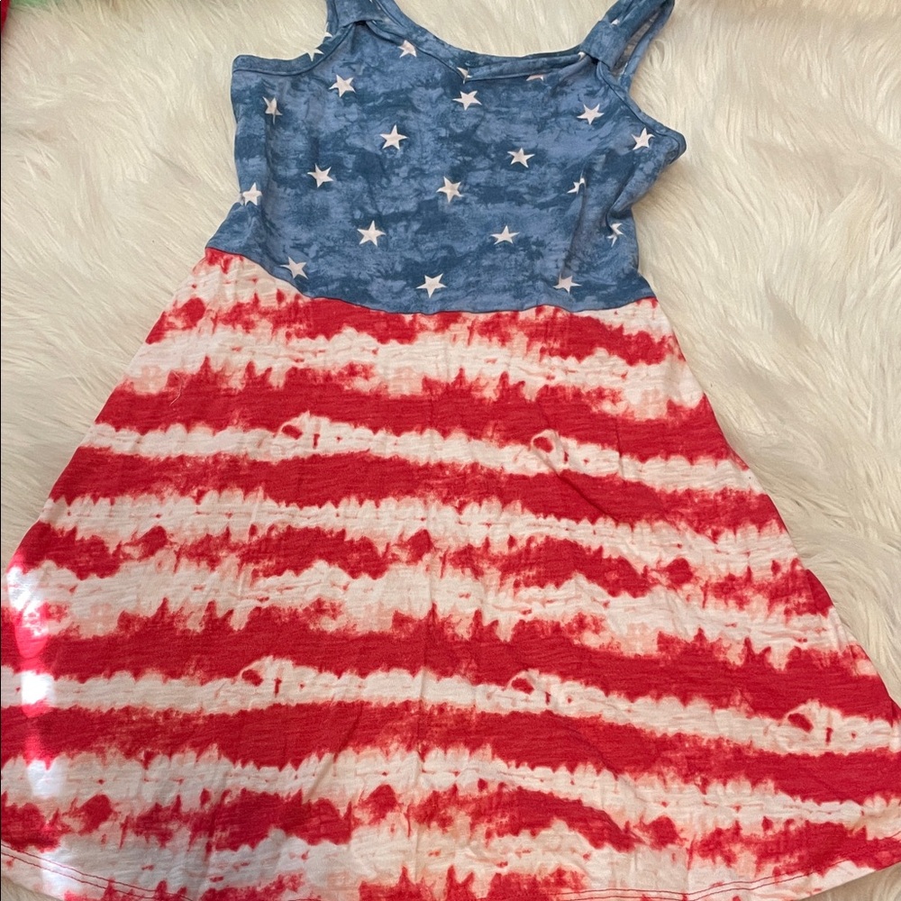 SO Kids Casual Blue & Red Star Stripe Dress